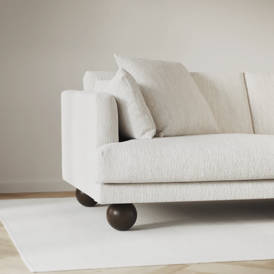 Harper - 3-sits soffa, hel dyna - Vit