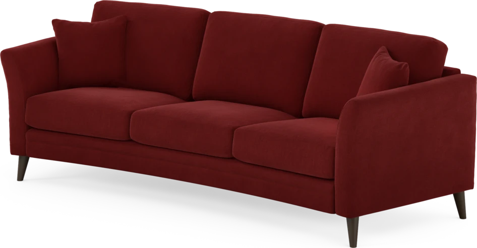 Eden - 3-sits soffa svängd - Röd