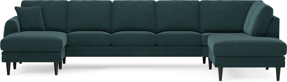Eden - 3-sits soffa med schäslong vänster och divan höger - Blå