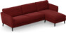 Bridge - 3-sits soffa med schäslong höger - Röd