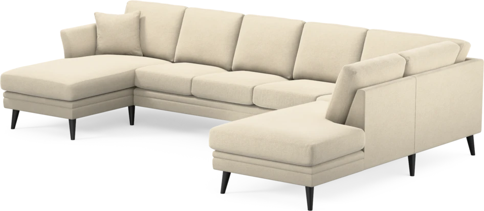 Eden - 3-sits soffa med schäslong vänster och divan höger - Beige