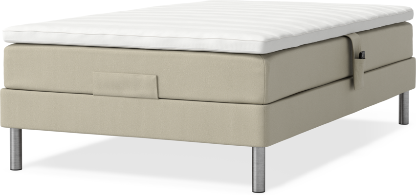 Roma Family - Ställbar säng, enkelsäng med bäddmadrass, B 80-120 - Beige