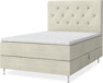 New York - Förvaringssäng, enkelsäng med bäddmadrass och sänggavel pikerad - Beige