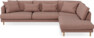 Harper - 3-sits soffa med divan höger - Rosa
