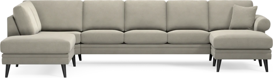 Eden - 3-sits soffa med divan vänster och schäslong höger - Brun