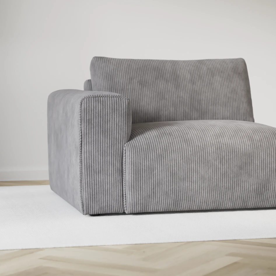 Free - 1,5-sits med armstöd vänster - Grå