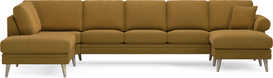 Eden - 3-sits soffa med divan vänster och schäslong höger - Gul