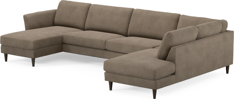 Bridge - 3-sits soffa med schäslong vänster och divan höger - Brun