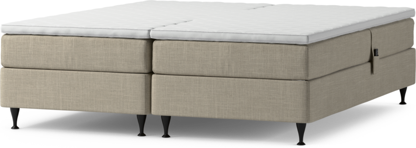 Delux Sense - Ställbar säng, dubbelsäng med bäddmadrass - Beige