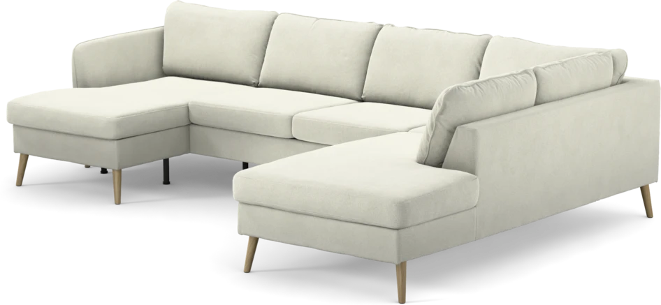 County - 3-sits soffa med schäslong vänster och divan höger - Vit
