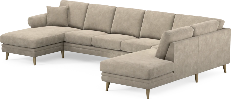 Eden - 3-sits soffa med schäslong vänster och divan höger - Beige
