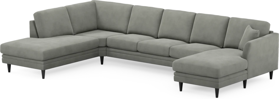 Eden - 3-sits soffa med divan vänster och schäslong höger - Grå