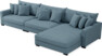 Rossi - 4-sits soffa med schäslong XL höger - Blå