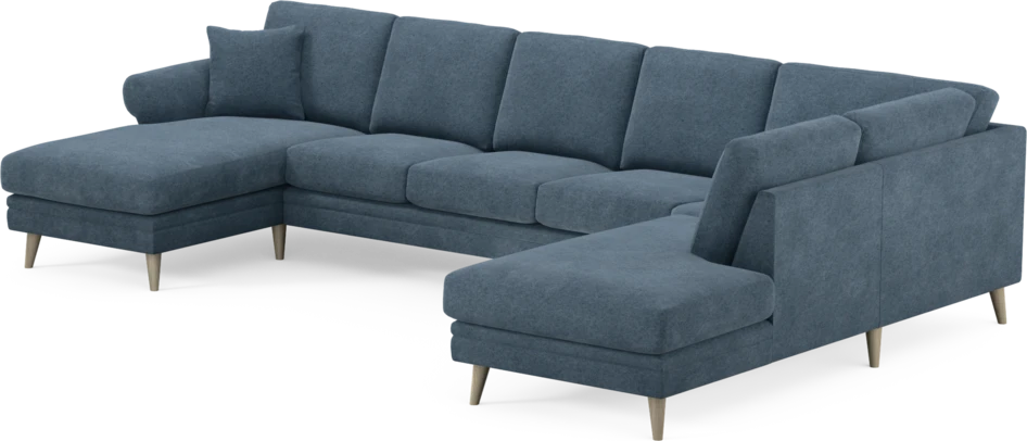 Eden - 3-sits soffa med schäslong vänster och divan höger - Blå