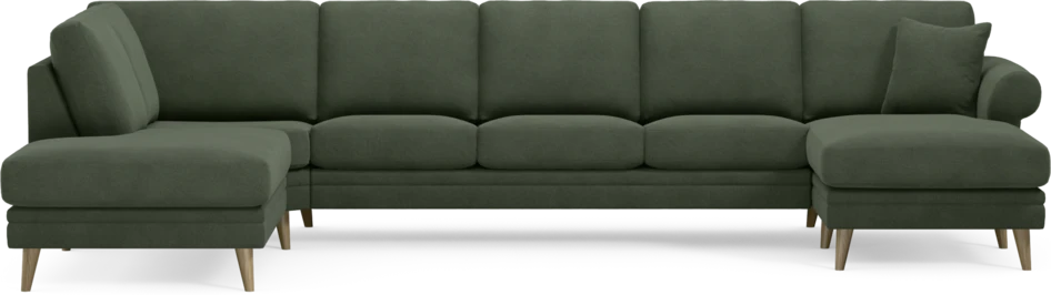 Eden - 3-sits soffa med divan vänster och schäslong höger - Grön