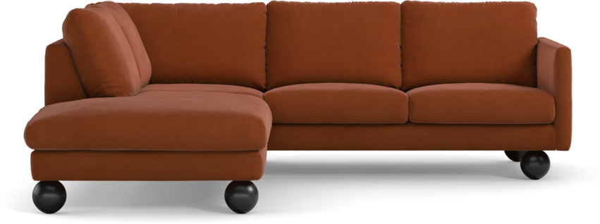 Madison Lux - 2-sits soffa med divan vänster - Röd