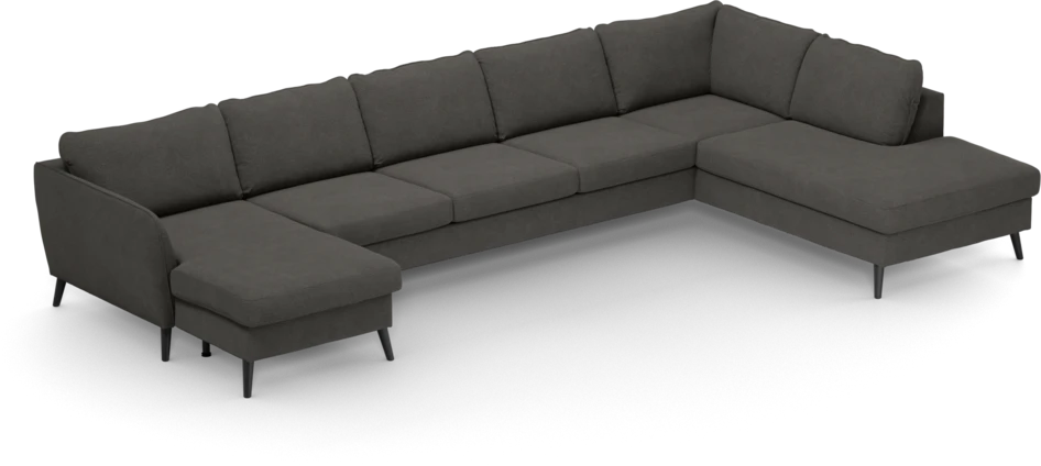 County - 4-sits soffa med schäslong vänster och divan höger - Brun