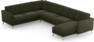 Bridge - Hörnsoffa, 2+3-sits med schäslong höger - Grön
