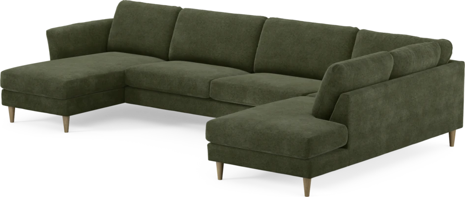 Bridge - 3-sits soffa med schäslong vänster och divan höger - Grön