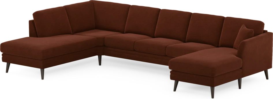 Eden - 3-sits soffa med divan vänster och schäslong höger - Orange