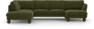 Madison Lux - 2-sits soffa med divan vänster och schäslong höger - Grön
