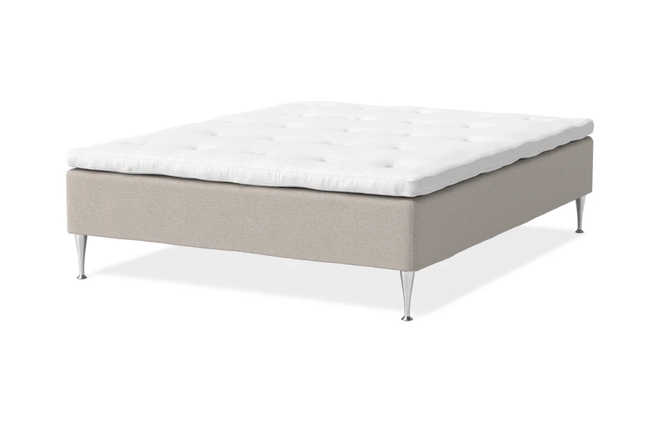 Sense Delux - Ramsäng, dubbelsäng med bäddmadrass Dream Delux vit, 160 cm - Beige