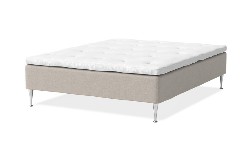 Sense Delux - Ramsäng, dubbelsäng med bäddmadrass Dream Delux vit, 160 cm - Beige