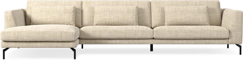 Willow - 4-sits soffa med schäslong vänster, fast klädsel - Beige