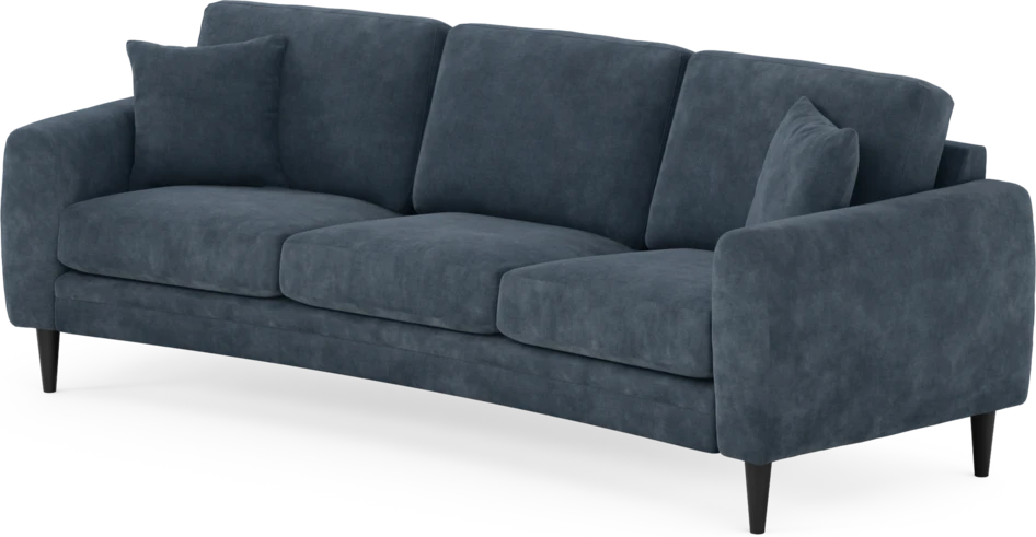 Eden - 3-sits soffa svängd - Blå