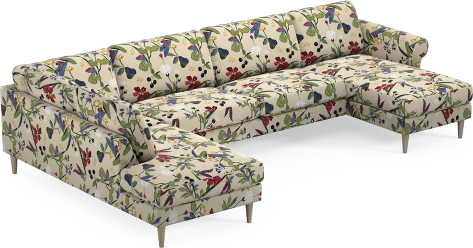 Bridge - 3-sits soffa med divan vänster och schäslong höger - Flerfärgad