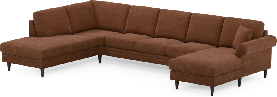 Eden - 3-sits soffa med divan vänster och schäslong höger - Orange