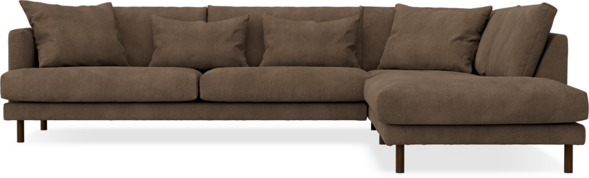 Harper - 3-sits soffa med divan höger - Brun
