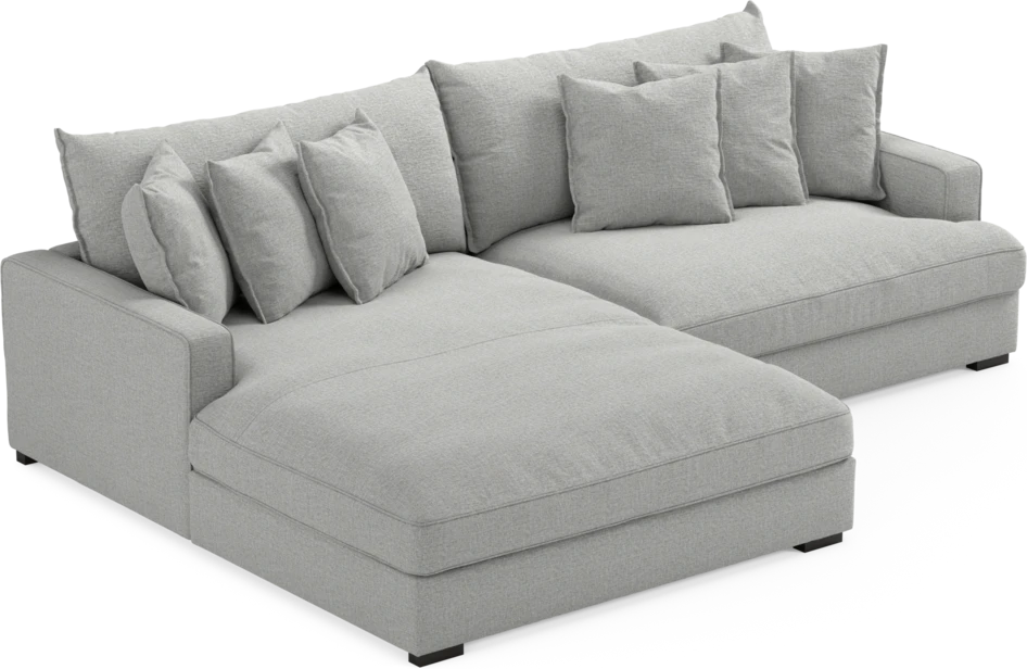 Rossi - 2-sits soffa med schäslong XL vänster - Grå
