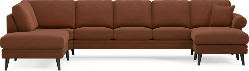 Eden - 3-sits soffa med divan vänster och schäslong höger - Orange