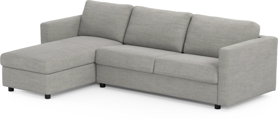 Lindö - Bäddsoffa 2,5-sits med schäslong, vändbar - Brun