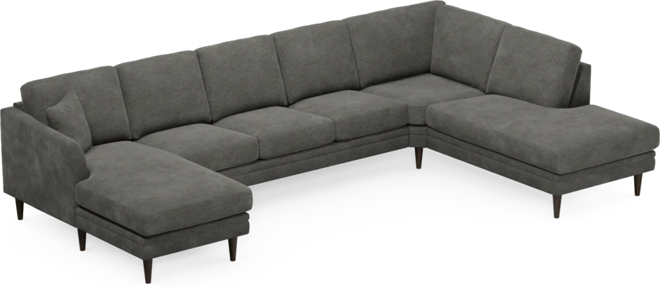 Eden - 3-sits soffa med schäslong vänster och divan höger - Grå