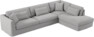 Willow - 4-sits soffa med divan höger, med kappa - Grå