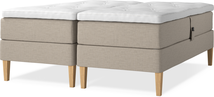 Delux Dream - Ställbar säng, dubbelsäng med bäddmadrass - Beige