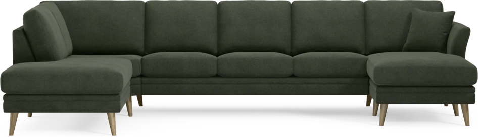 Eden - 3-sits soffa med divan vänster och schäslong höger - Grön