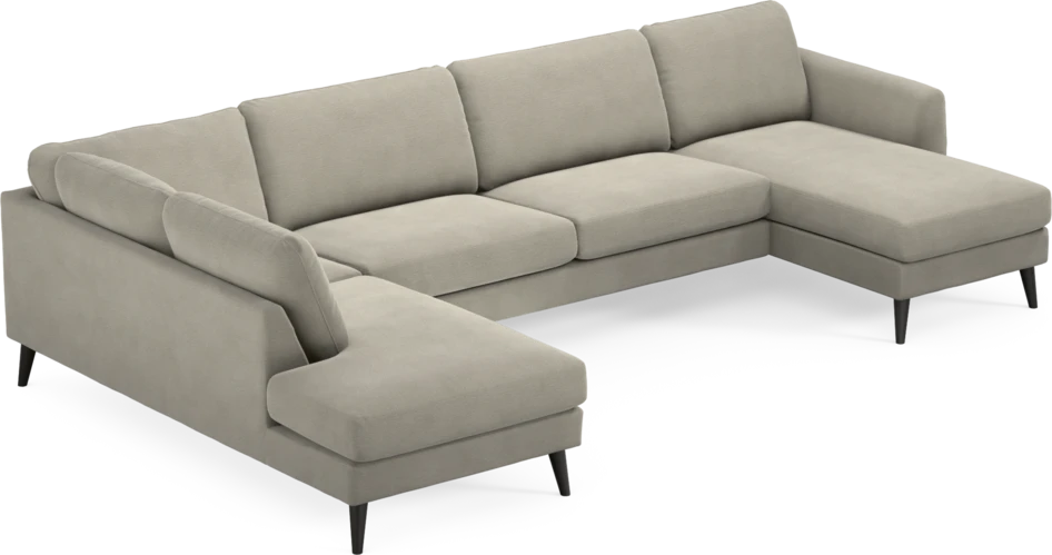 Bridge - 3-sits soffa med divan vänster och schäslong höger - Brun