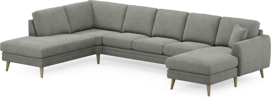 Eden - 3-sits soffa med divan vänster och schäslong höger - Grå