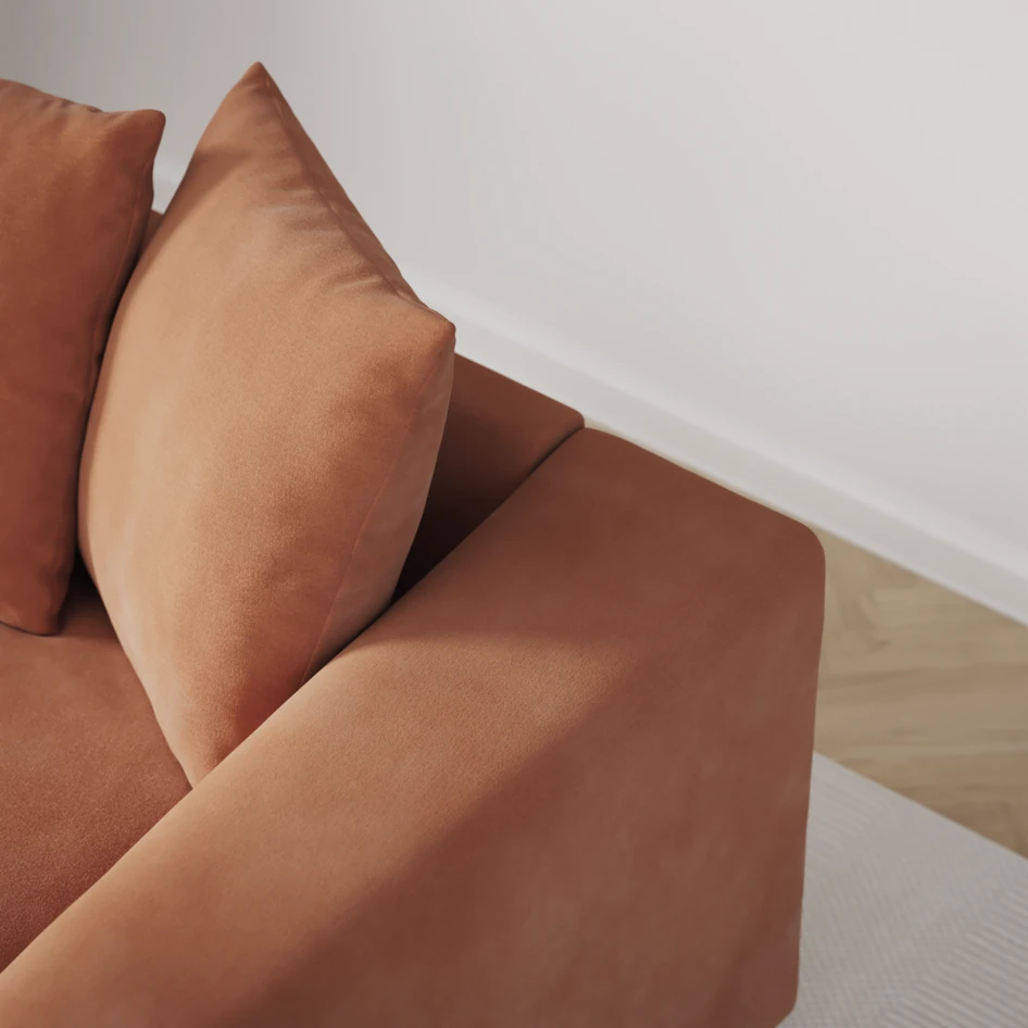 Town - 3-sits soffa med schäslong vänster - Orange