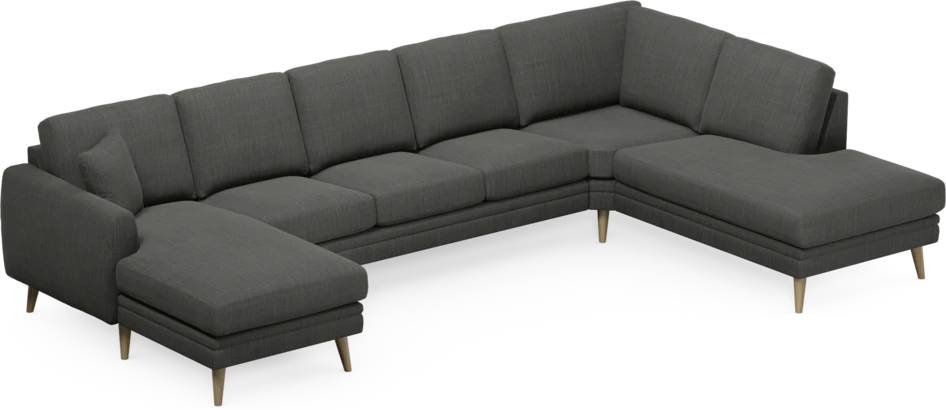 Eden - 3-sits soffa med schäslong vänster och divan höger - Grå