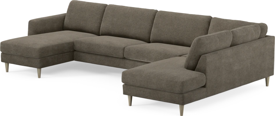 Bridge - 3-sits soffa med schäslong vänster och divan höger - Brun