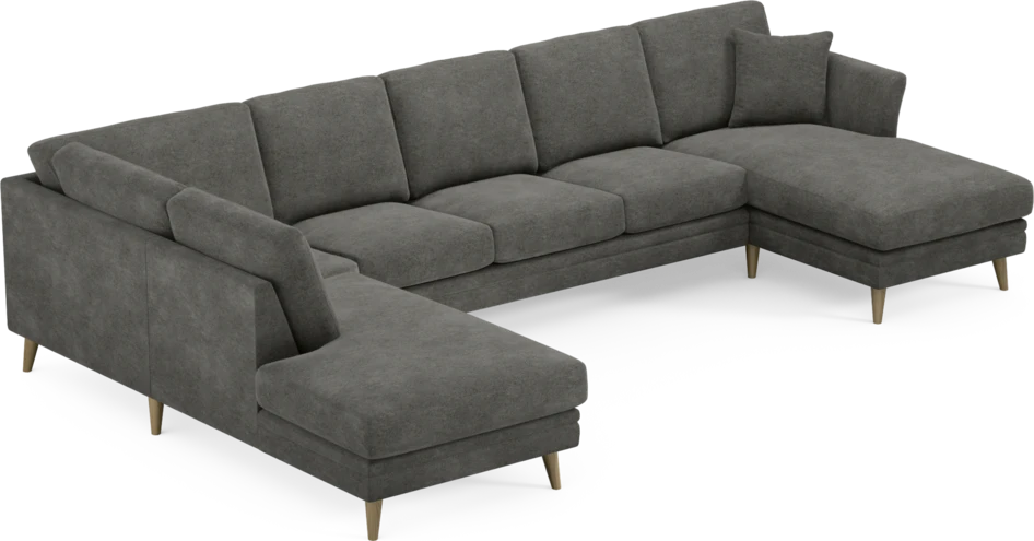 Eden - 3-sits soffa med divan vänster och schäslong höger - Grå