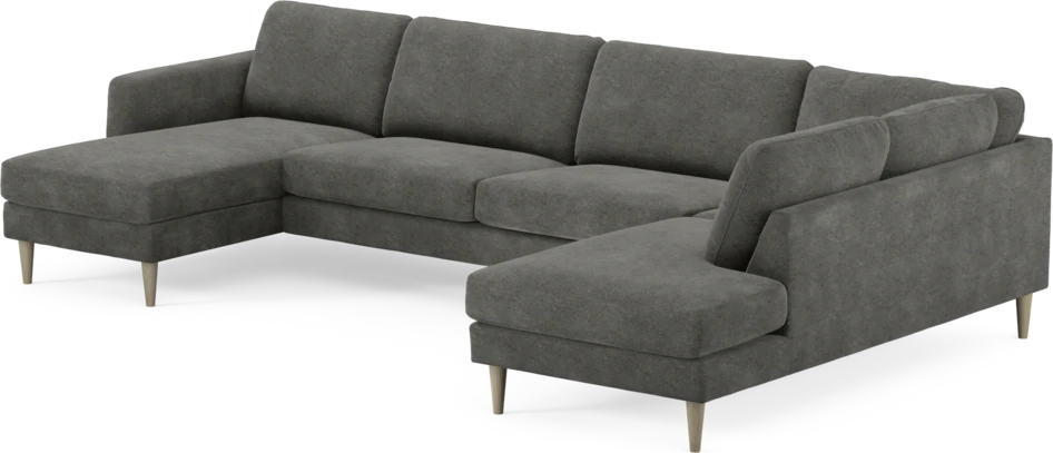 Bridge - 3-sits soffa med schäslong vänster och divan höger - Grå
