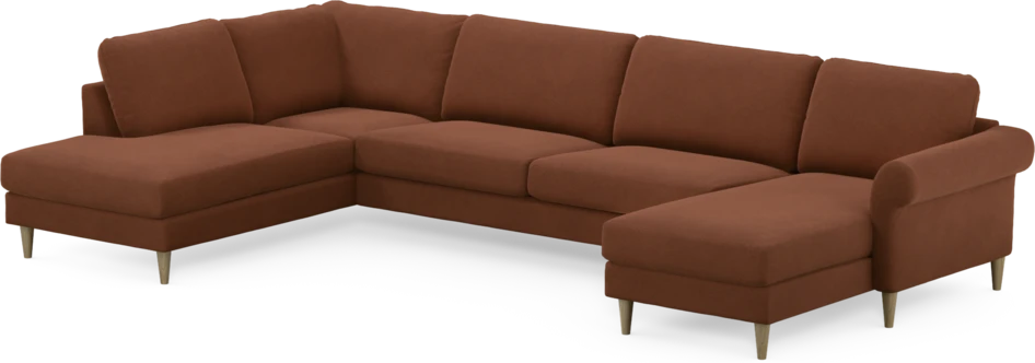 Bridge - 3-sits soffa med divan vänster och schäslong höger - Orange
