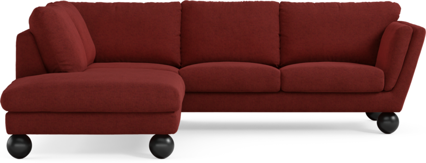 Madison Lux - 2-sits soffa med divan vänster - Röd