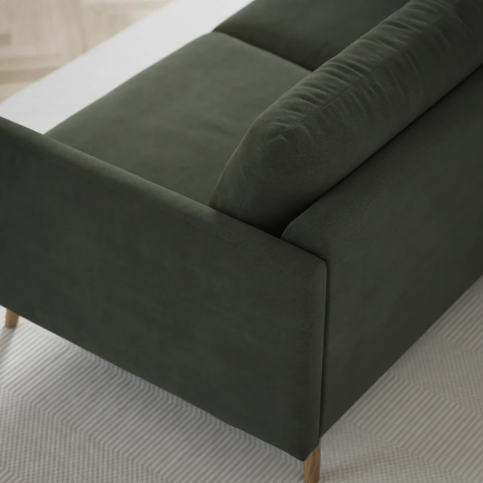 Madison Lux - 2-sits soffa med divan vänster och schäslong höger - Grön