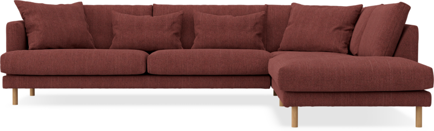 Harper - 3-sits soffa med divan höger - Röd